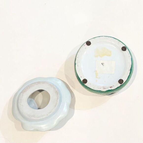 VTG Frog Lily Pad Trinket Box Ceramic Lotus Flower - Picture 10 of 10